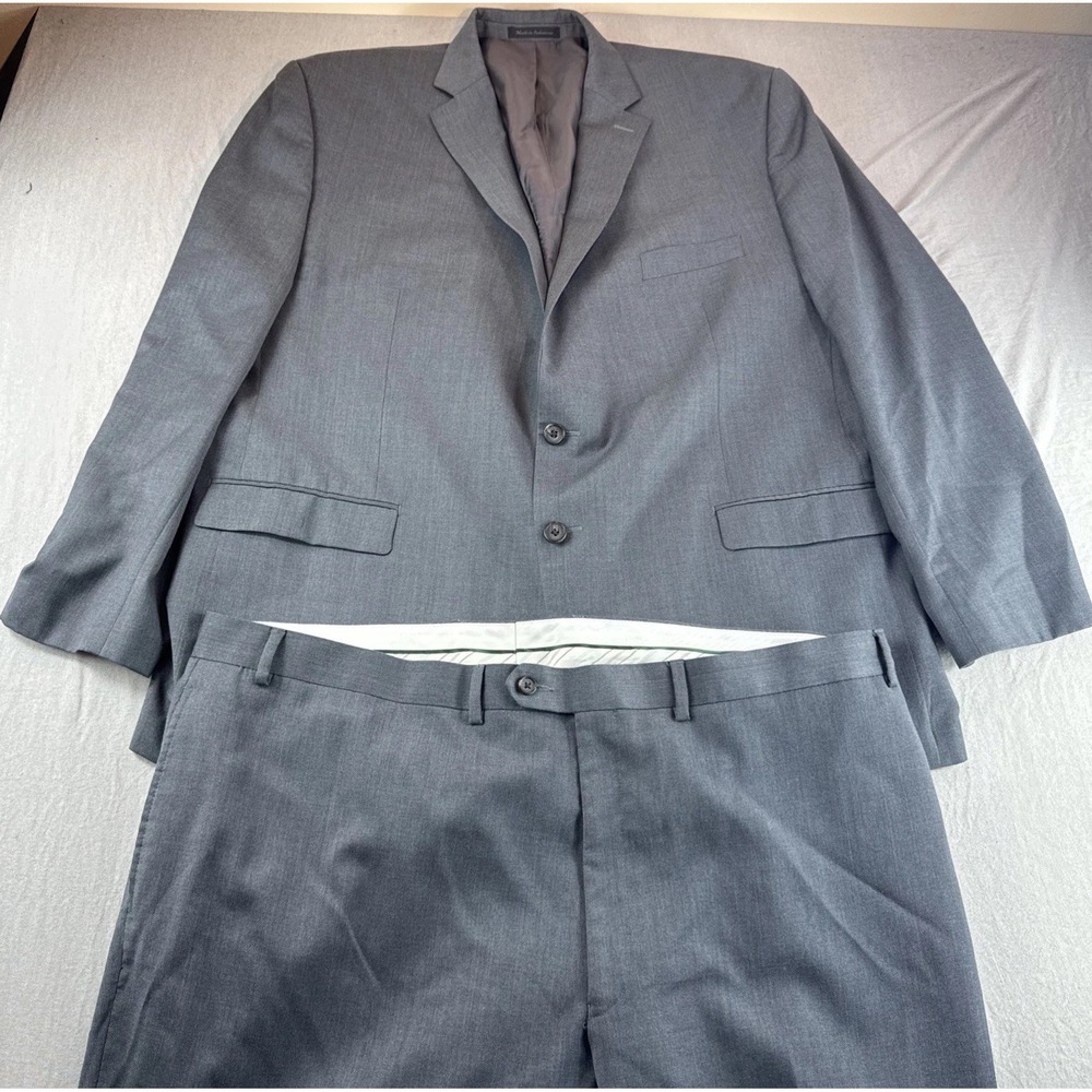 Lauren Ralph Lauren Wool 2 Piece Suit Men 50R Blazer 44x30 Dress Pants Gray READ